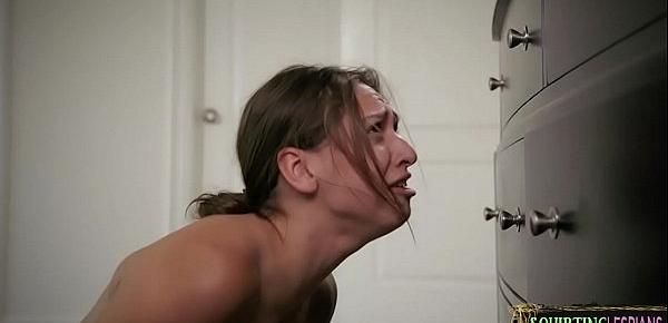  Teen dyke queened and squirted on